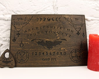 Geest ouijabord met planchette-houten pratende bord-bordspellen-hekserij decor-wiccan geschenken-occult spelbord-unieke kerstcadeau