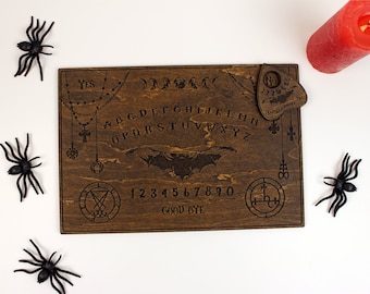 Wooden Spirit Ouija Board with Planchette-Talking Board-Board Games-Witchcraft Decor-Wiccan Gifts-Occult Game Board-Unique Christmas Gift