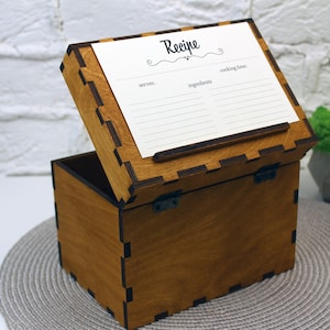 Caixa de receitas personalizada com divisórias - Caixa de madeira para receitas de família - Caixa de receitas gravadas - Presente de culinária para mulheres - Caixa de receitas personalizadas - Caixa de lembranças