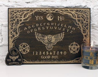 Gegraveerd Ouija Board-Pratende Board-Houten Geest Ouija Board met Planchette-Bordspellen-Hekserij Decor-Wiccan Gifts-Occulte Spelbord