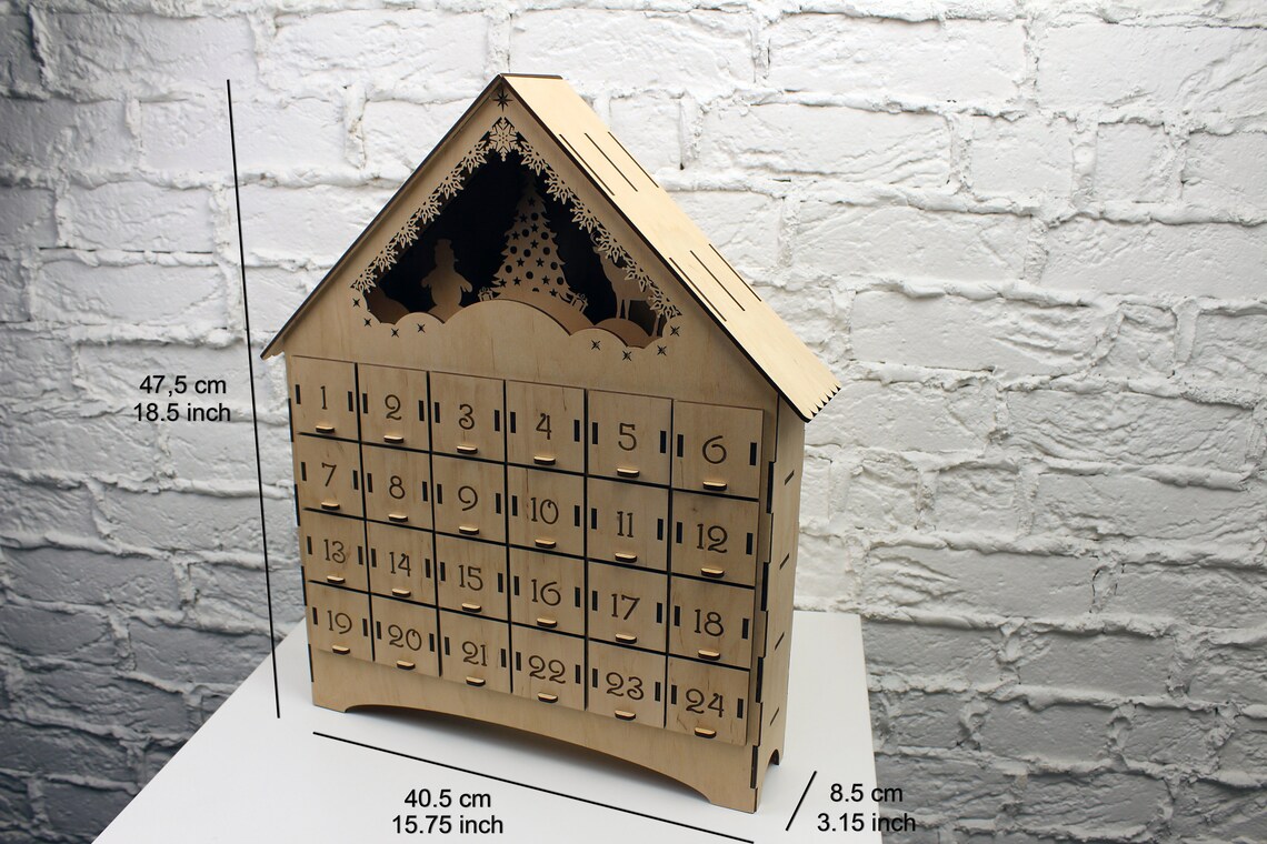 Personalized Advent Calendar With Lightschristmas Advent Etsy