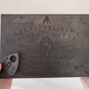 Planche Ouija en bois avec Planchette-Talking Board-Board Games-Witchcraft Decor-Wiccan Gifts-Occult Game Board-Spirit Board-Engraved Board
