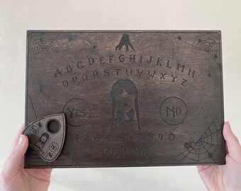 Wooden Ouija Board with Planchette-Talking Board-Board Games-Witchcraft Decor-Wiccan Gifts-Occult Game Board-Spirit Board-Engraved Board