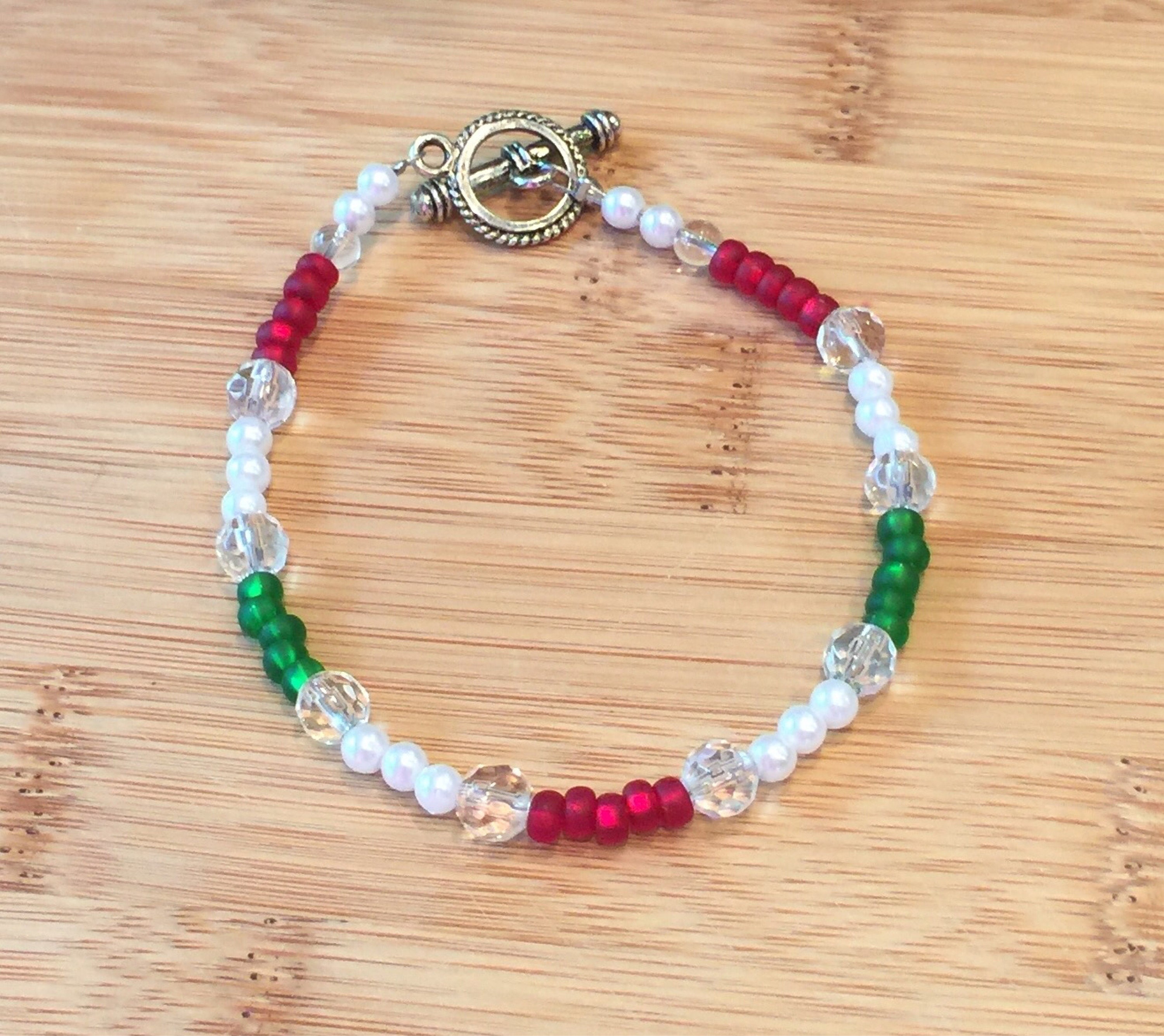 Beaded Bracelets Christmas Beaded Bracelet Holiday Beaded Bracelet