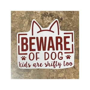 Dog Car Decal - Bumper Stickers - Sticker - Permanent Vinyl - Car Decal - Other Colors Available - Beware of Dog - Kids - Dogs