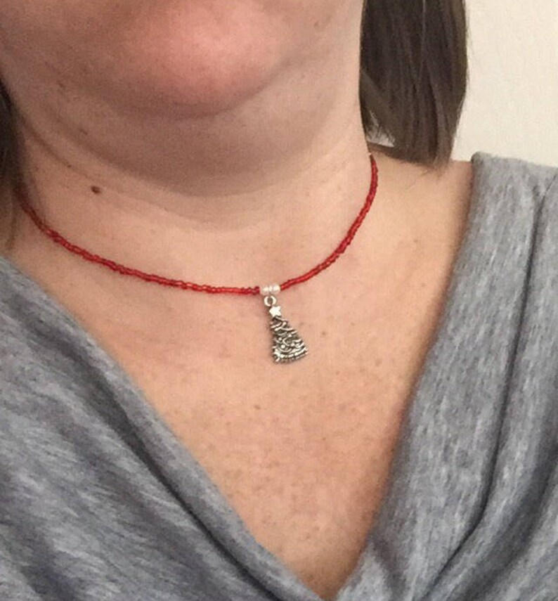Bracelet /& Necklace Silver Charms Beaded Necklaces Holiday Necklace Bracelet Necklace Set Beaded Necklace Christmas Necklace