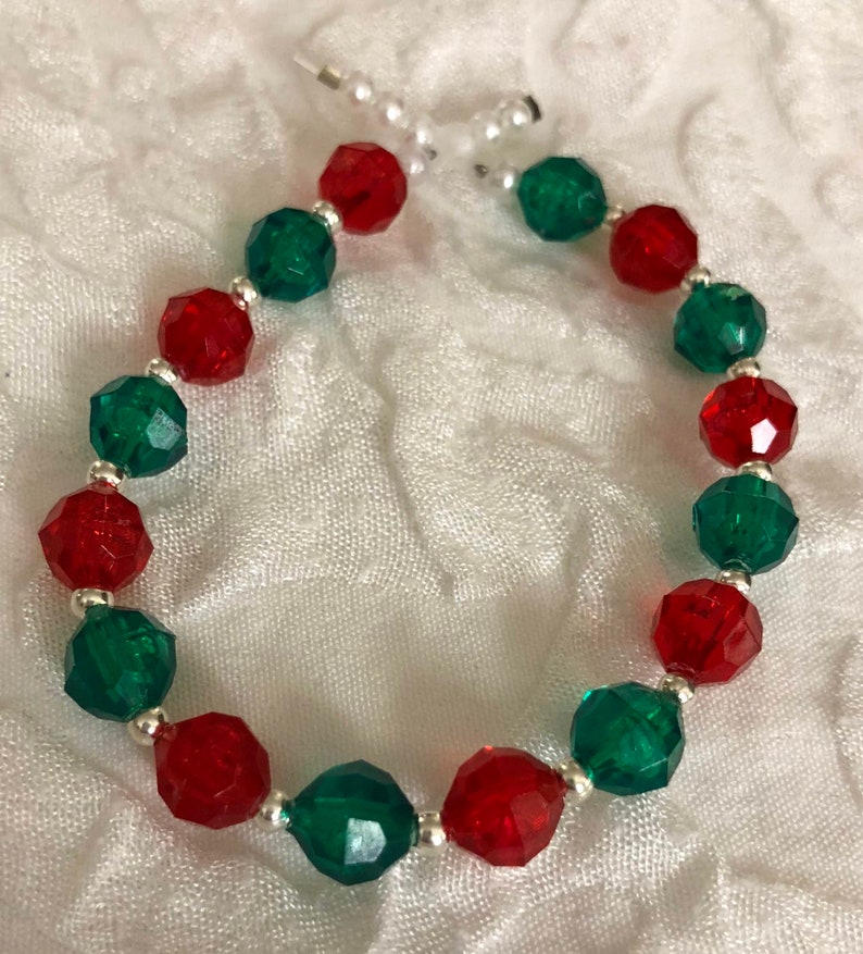 Beaded Bracelets Christmas Beaded Bracelet Holiday Beaded Etsy