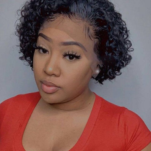 Women Curly Human Hair Cut Lace Front Wig/short Curly Wig - Etsy Norway Women Curly Human Hair Cut Lace Front Wig/short Curly Wig - Etsy Norway