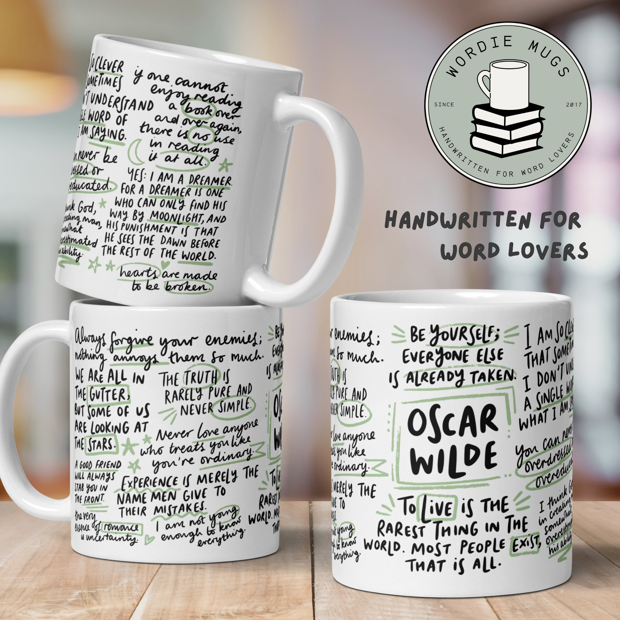 Oscar Wilde Quotes Mug, Wordie Mug Collection