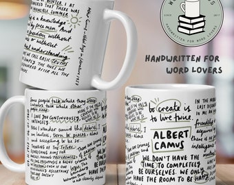 Citas de Albert Camus, colección de tazas Wordie