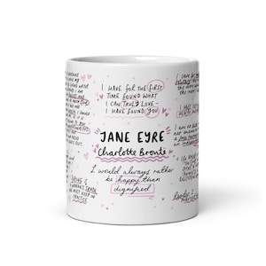 Jane Eyre Handwritten Wordie Mug, for Charlotte Brontë fans