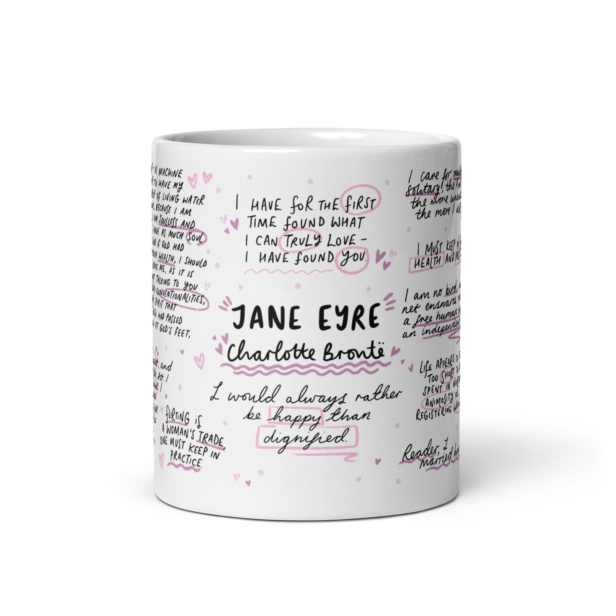 Jane Eyre Handwritten Wordie Mug, for Charlotte Brontë fans