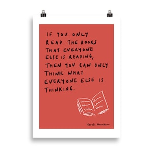 Giclée Haruki Murakami Giclée Citaat Afdrukken Boeken Lezen