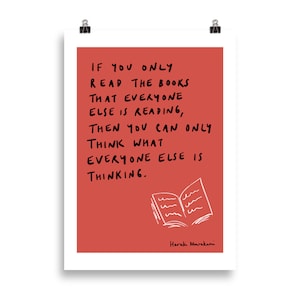 Giclée Haruki Murakami Giclée Quote Print Books Reading