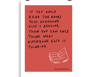 Giclée Haruki Murakami Giclée Quote Print Books Reading