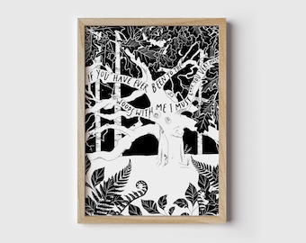 Mary Oliver Woods Quote Poster