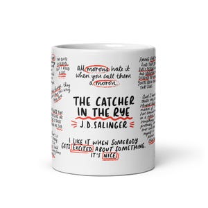 J D Salinger, Fänger im Roggen Becher | Handgeschriebene Zitate | Wordie Tasse für Salinger Fans