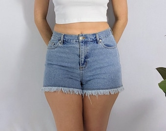 Vintage Y2K Ausgefranste Jeans Shorts