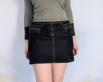 Vintage Dark wash Mini Skirt Y2K Bisou Bisou Michele Bohbot