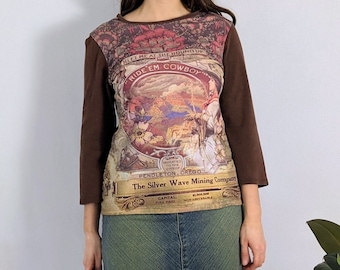 Vintage Cowgirl Graphic Long Sleeve Y2K Big Bang