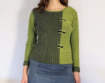 Asymetryczna dzianina z długim rękawem w stylu vintage w stylu Y2K