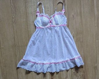 Pink Babydoll Slip Dress Y2K 