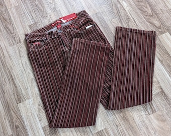 Vintage Earth Tone Striped Corduroy Pants Y2K US Polo ASSN