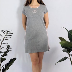 Vintage Grey and Pink Sporty Mini Dress 1990s WonderBra