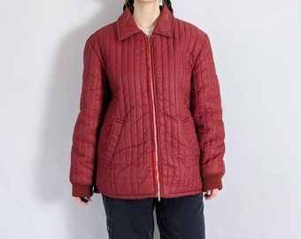 Vintage Quilted Red Jacket 1970s Gary Mor