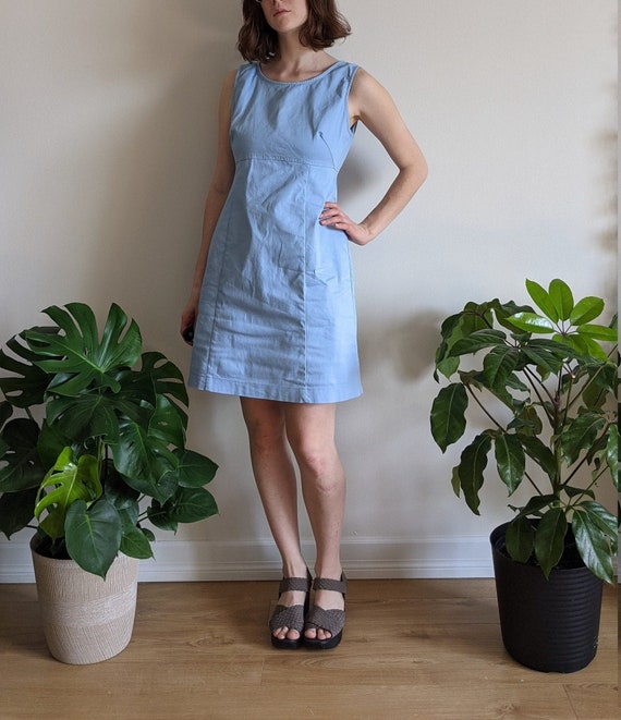 Pastel Blue Summer Dress Vintage 80s Nancy - image 1