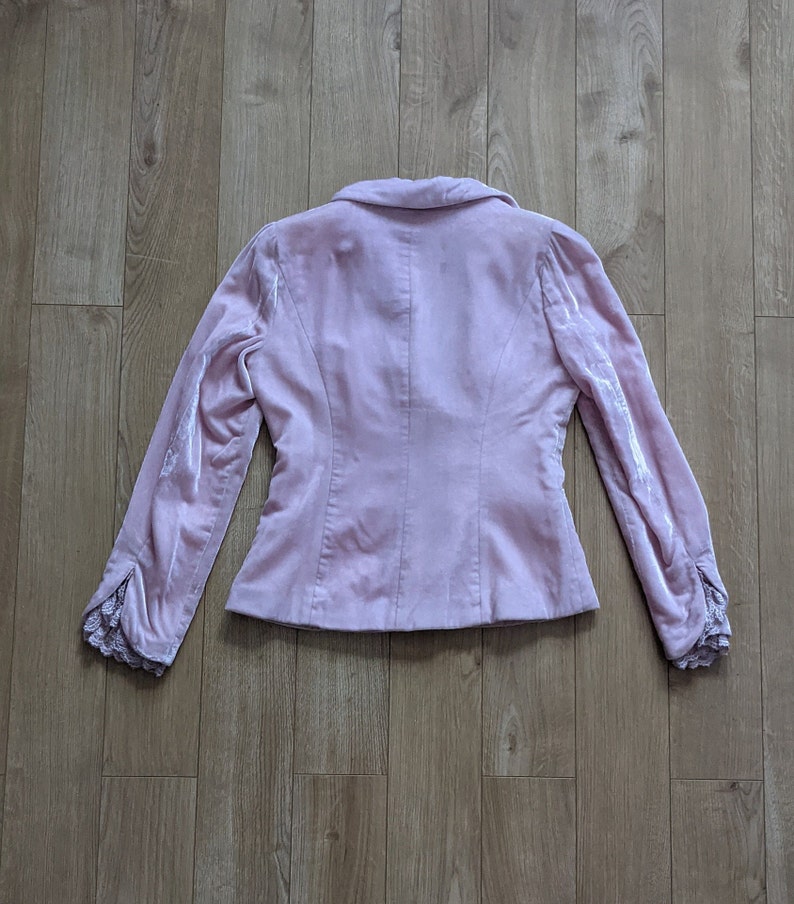 pink crushed velvet blazer
