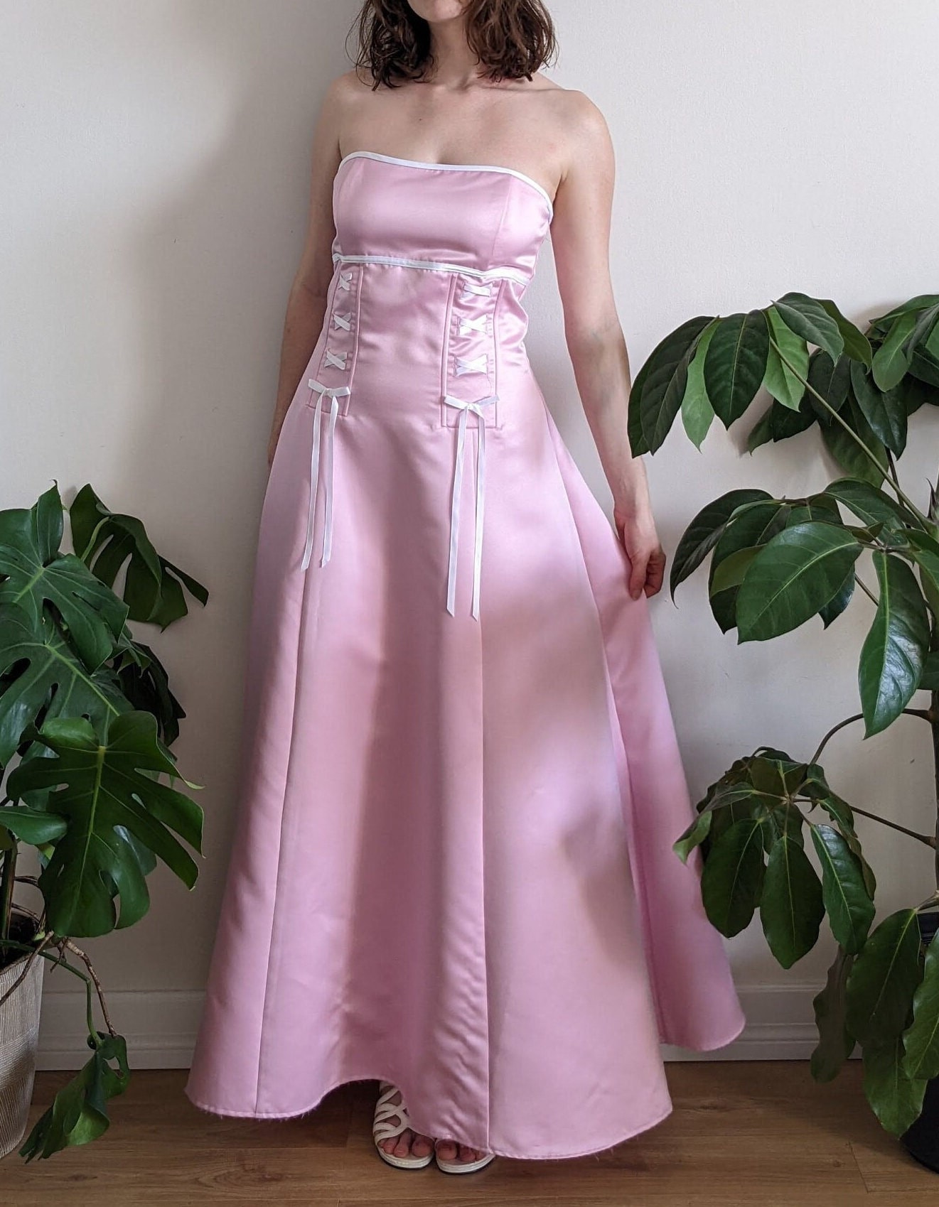 1990s Gunne Sax Pink Satin Sleeveless Evening Gown Prom Dress Corset - Etsy  New Zealand