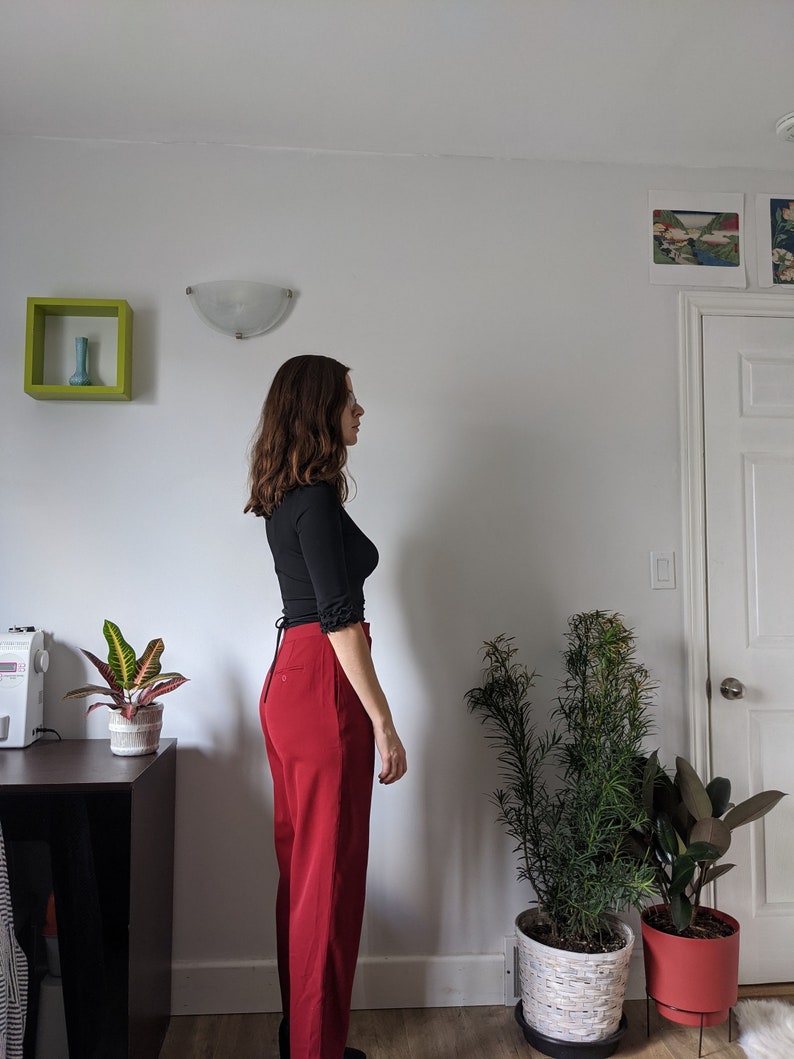 Red Tapered Dress Pants