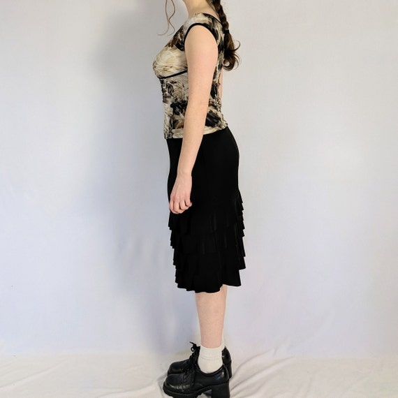 Vintage Black Ruffle Skirt 1990s Clientele View 3