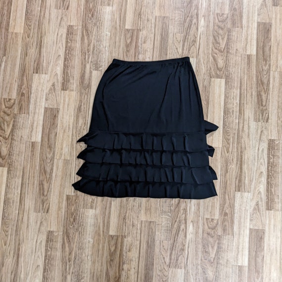 Vintage Black Ruffle Skirt 1990s Clientele View 4