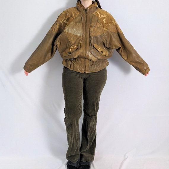 Vintage Patchwork Authentic Leather Jacket 1980s … - image 2