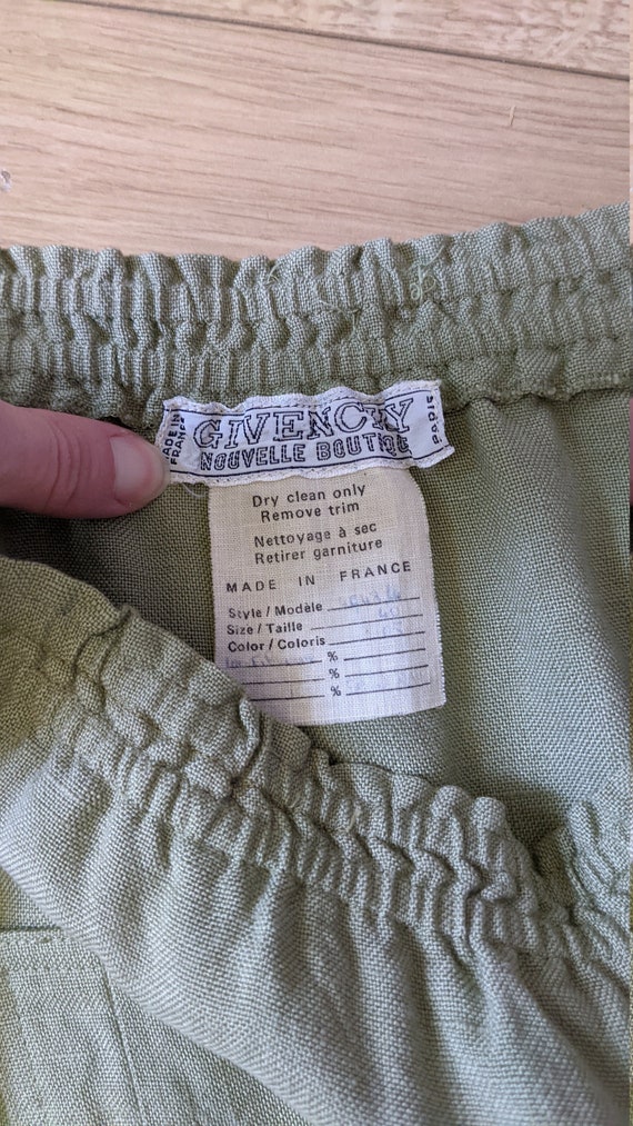 Vintage Givenchy Sage Green Skirt Knee Length 197… - image 4