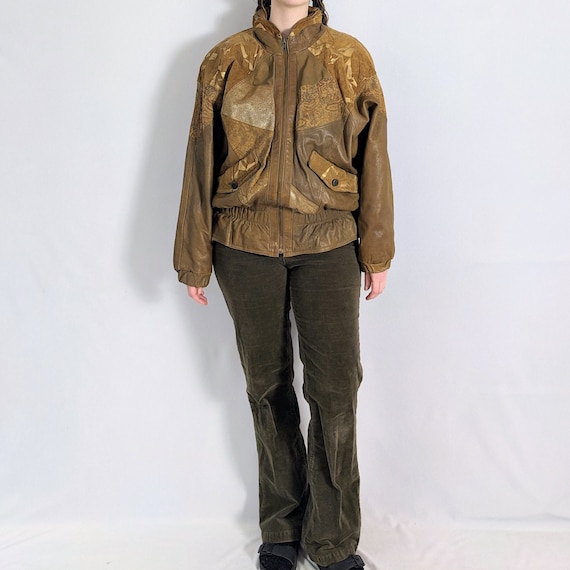 Vintage Patchwork Authentic Leather Jacket 1980s … - image 1