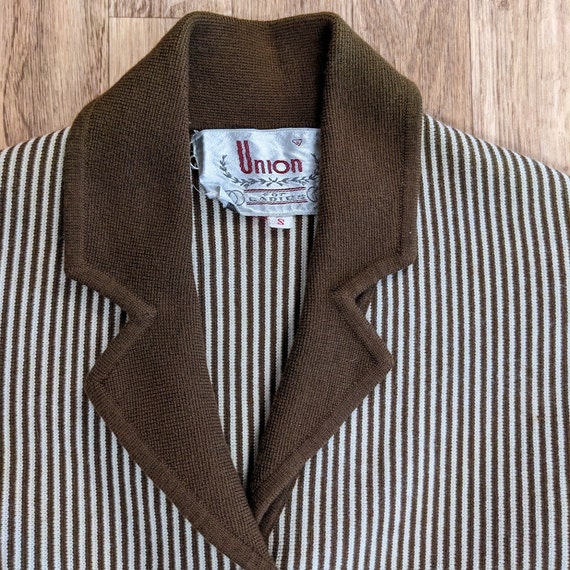 Vintage Brown Striped Blazer 1950s Union For Ladi… - image 7