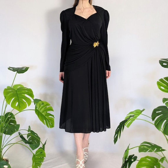 Buy Vintage Asymmetrical Draped Midi Dress 1980s Kira Online in India - Etsy