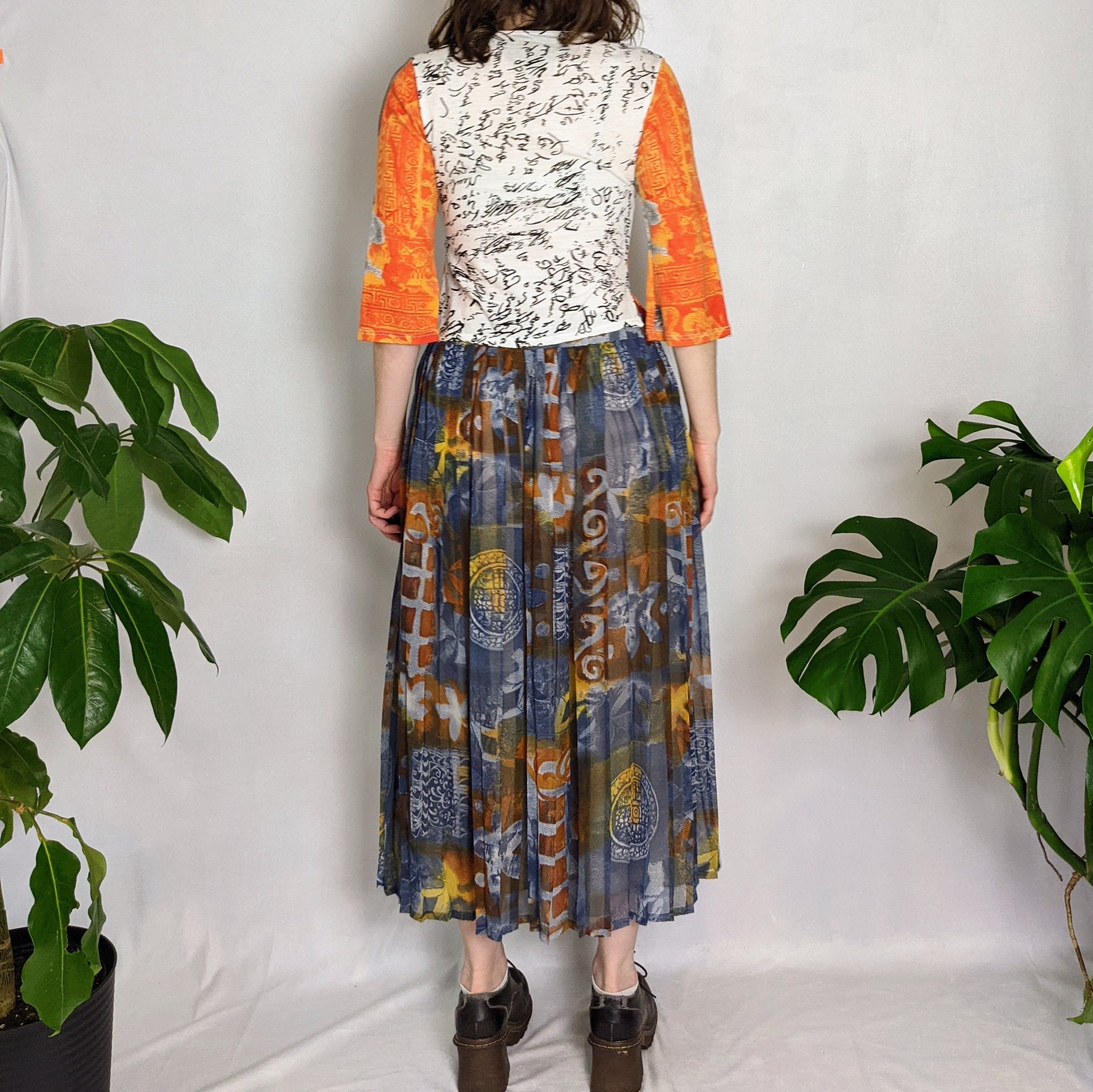 Vintage Pleated Chiffon Maxi Skirt 1980s Insieme Etsy UK