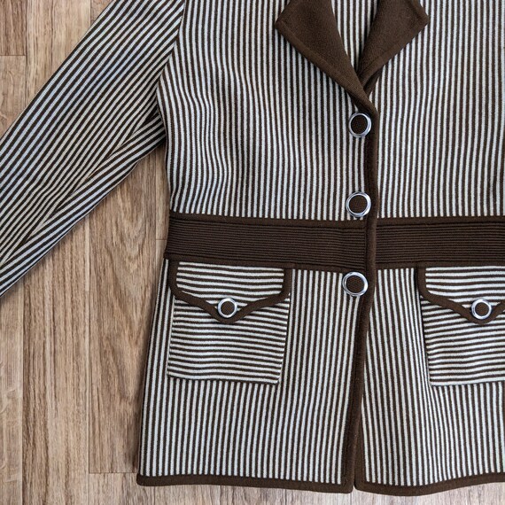 Vintage Brown Striped Blazer 1950s Union For Ladi… - image 8