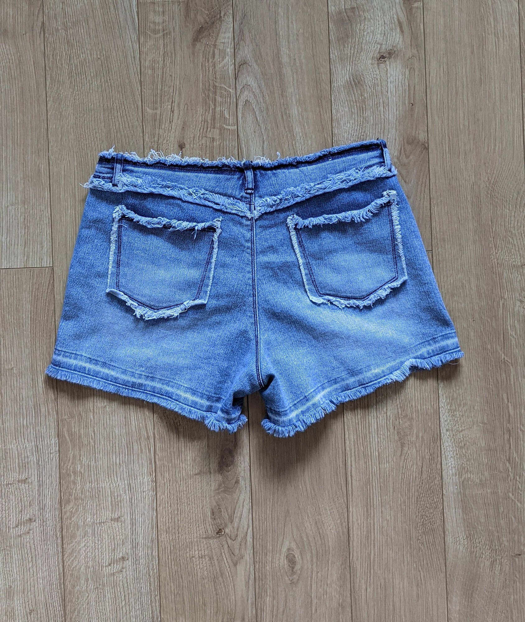 Distressed Mid-rise Denim Cut-off Shorts Y2K Vintage - Etsy