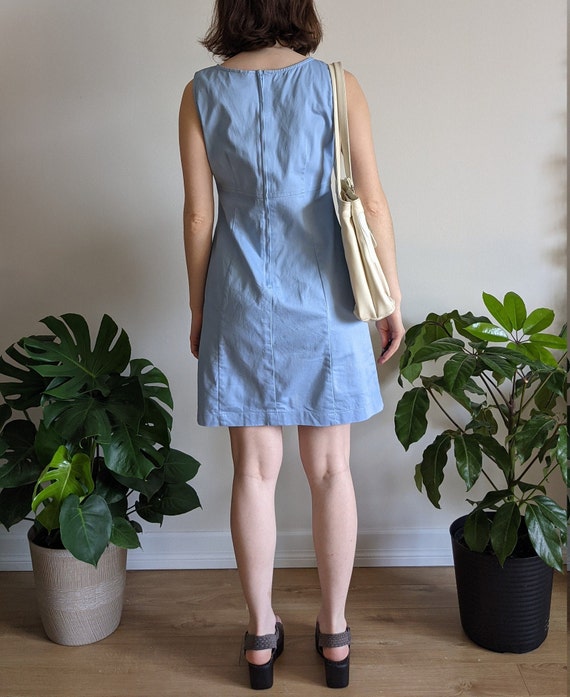 Pastel Blue Summer Dress Vintage 80s Nancy - image 2