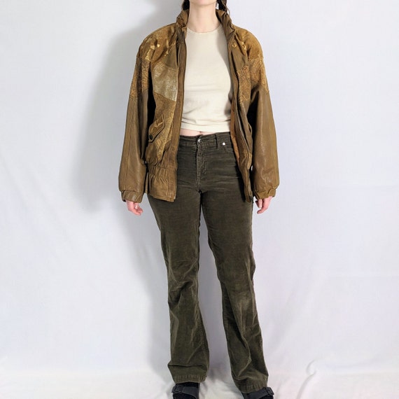 Vintage Patchwork Authentic Leather Jacket 1980s … - image 3