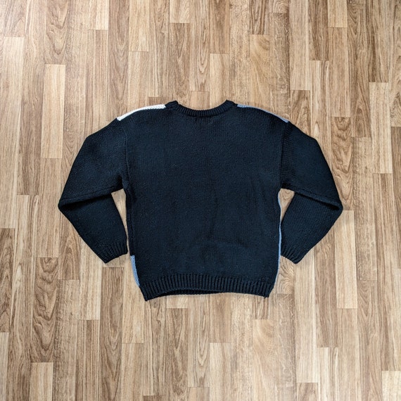 Vintage Geometric Knit Crewneck Sweater 1980s Sun… - image 3