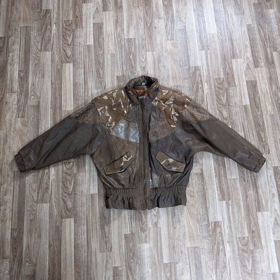 Vintage Patchwork Authentic Leather Jacket 1980s … - image 5