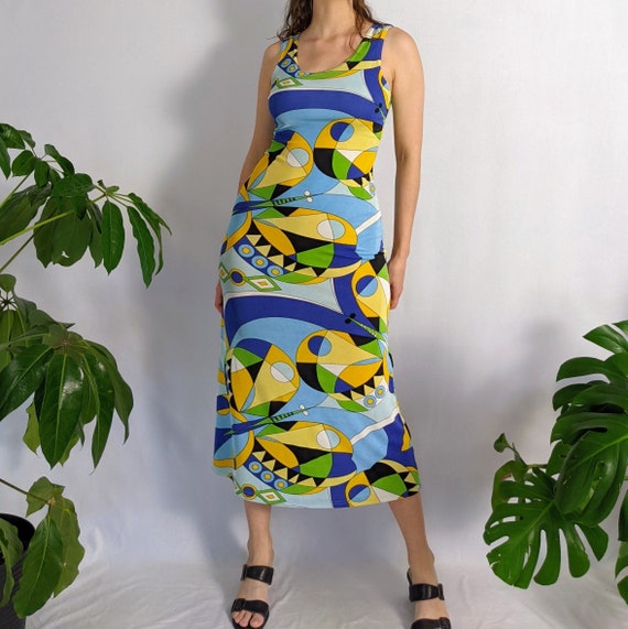 Vintage Funky Miro Body-con Maxi Dress 1990s does… - image 1