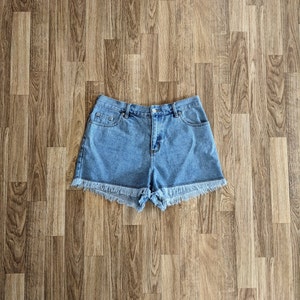 Vintage Y2K Frayed Denim Shorts image 6