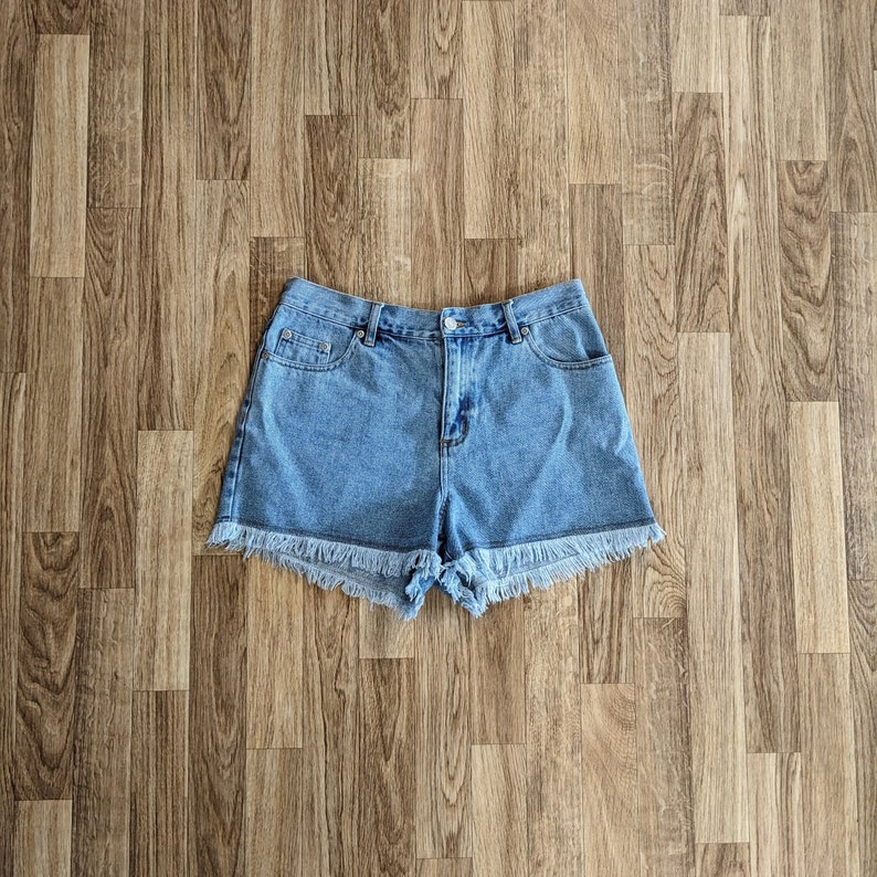 Vintage Y2K Frayed Denim Shorts image 6